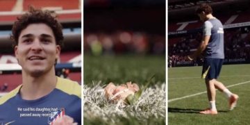 atletico de madrid julian alvarez gesto hincha hija