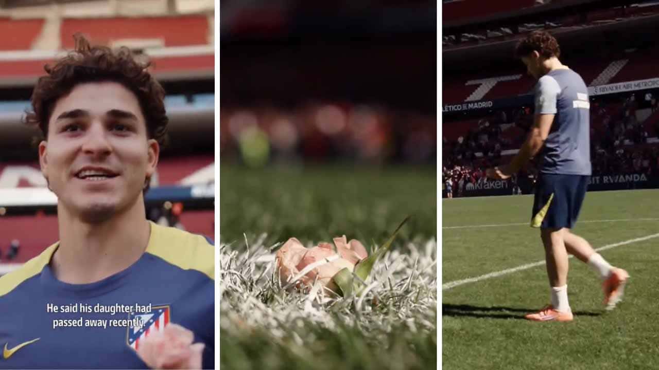 atletico de madrid julian alvarez gesto hincha hija
