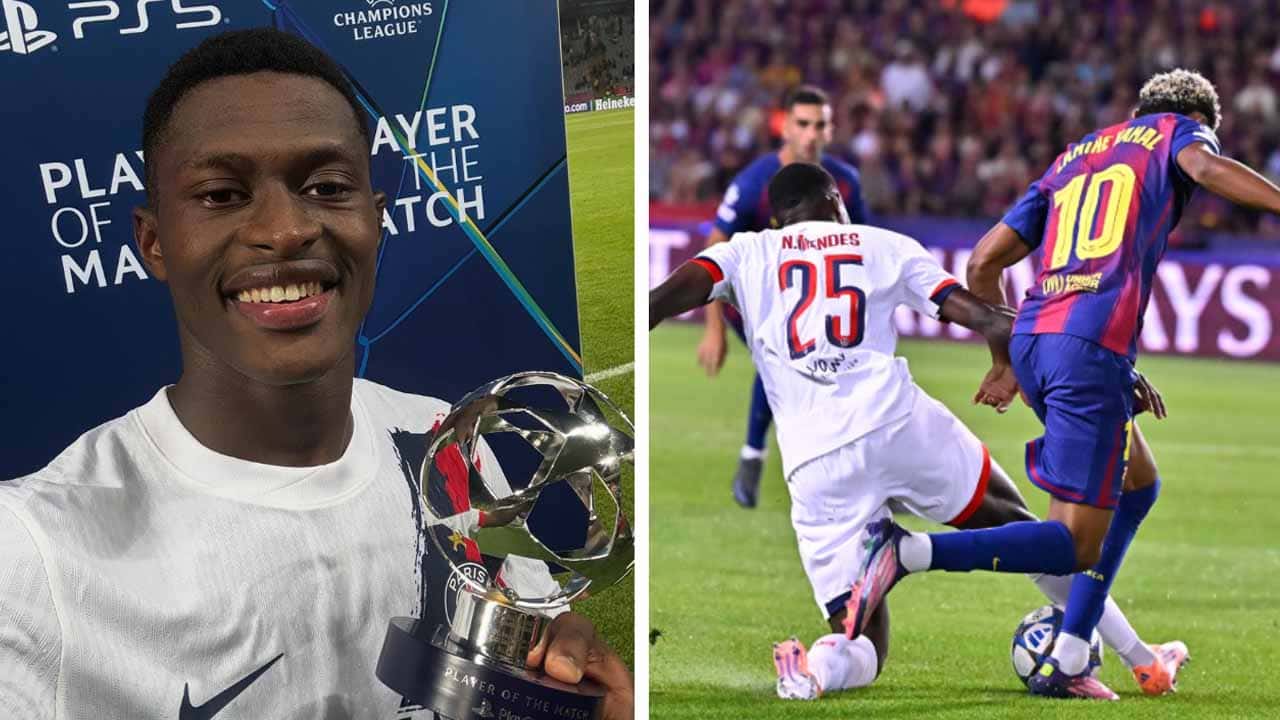 barcelona psg nuno mendes lamine yamal