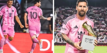 leo messi bota oro mls 2025 doblete playoffs nashville