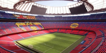 futbol club barcelona fc estadio camp nou habilitado liga campeones champions league uefa joan laporta deco hansi flick plantilla equipo lamine yamal seguridad aforo eintracht frankfurt espana espai barça fase