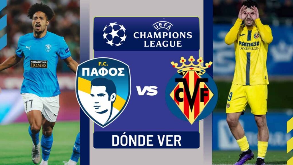 donde ver pafos villarreal champions league tv online