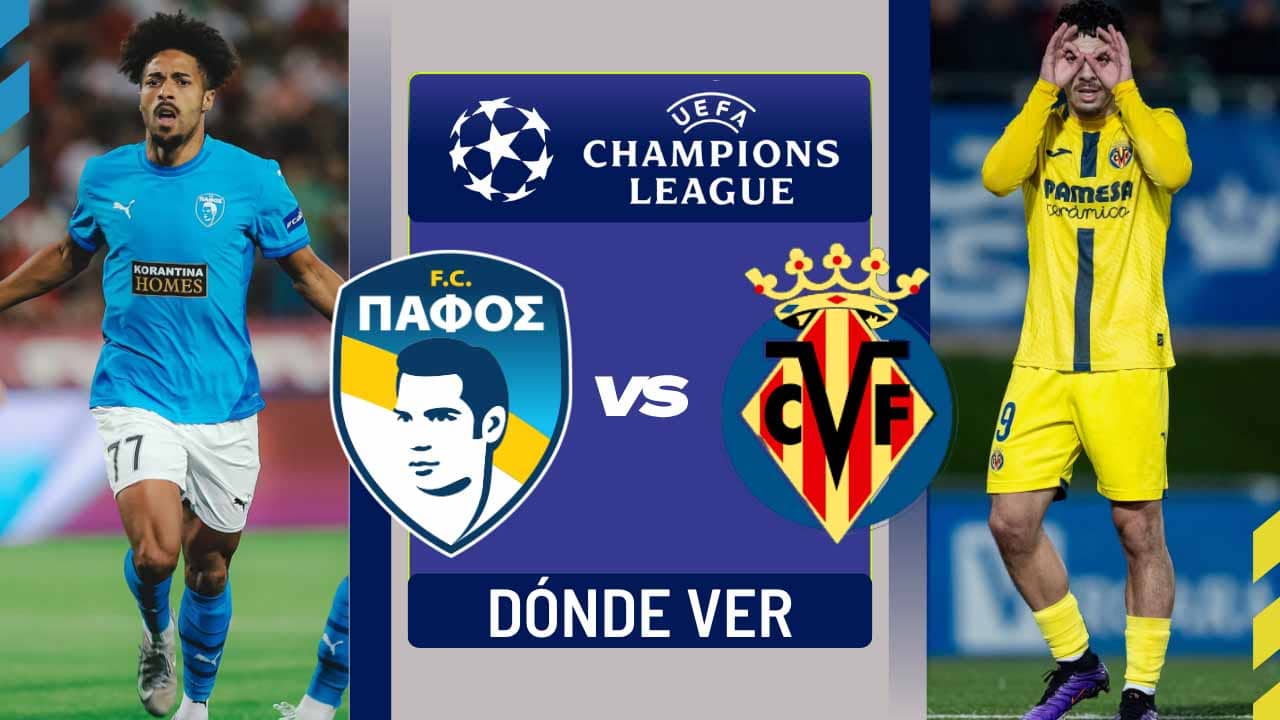 donde ver pafos villarreal champions league tv online