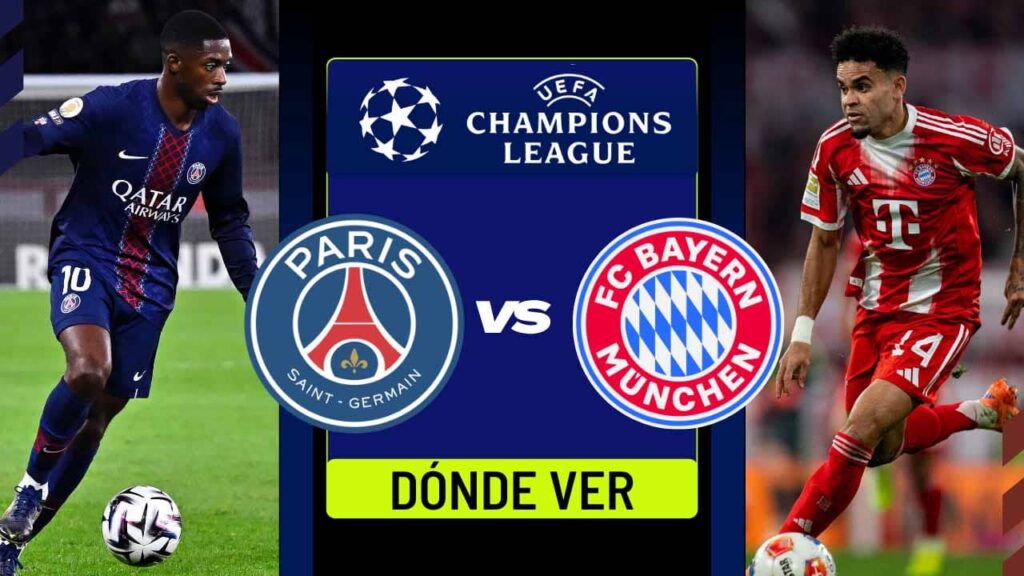 donde ver psg bayern luis diaz champions league tv online