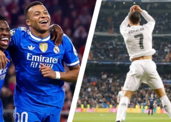 real madrid records mbappe goles olympiacos champions league