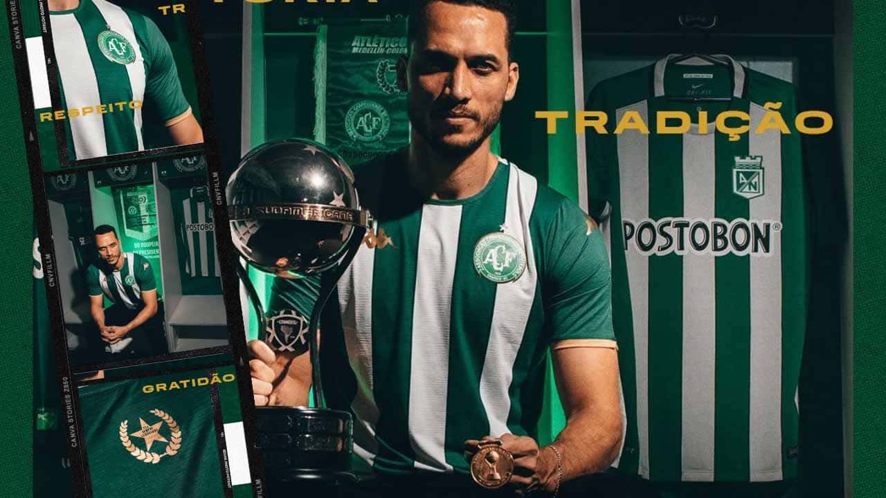 atletico nacional homenaje camiseta chapecoense