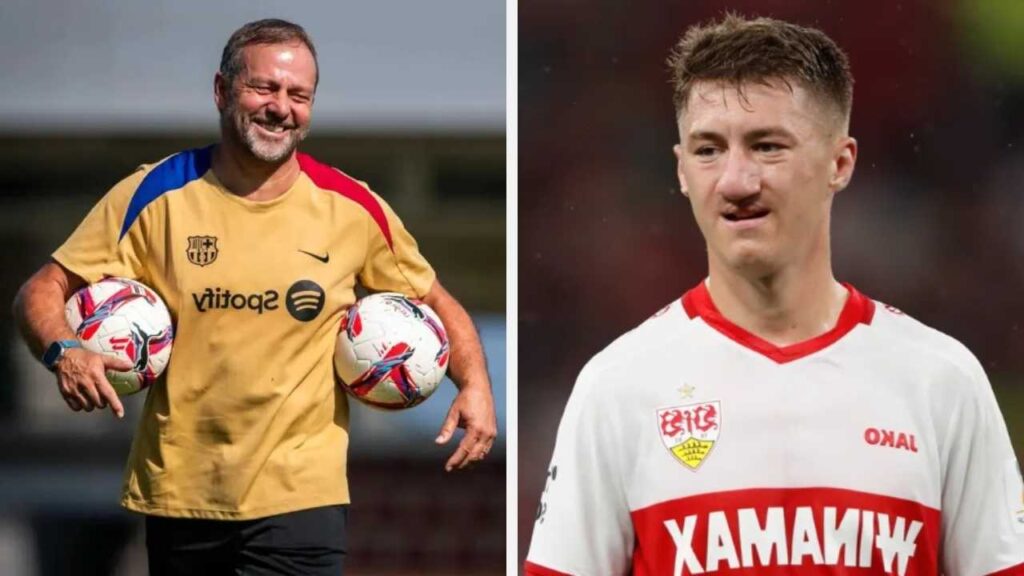 futbol club barcelona fc mercado fichajes europa hansi flick angelo stiller aleman alemania bundesliga stuttgart refuerzo incorporaciones contrataciones contratados director tecnico entrenador dt liga espanola espana champiosn league mediocampista volante joan laporta deco ventana invierno