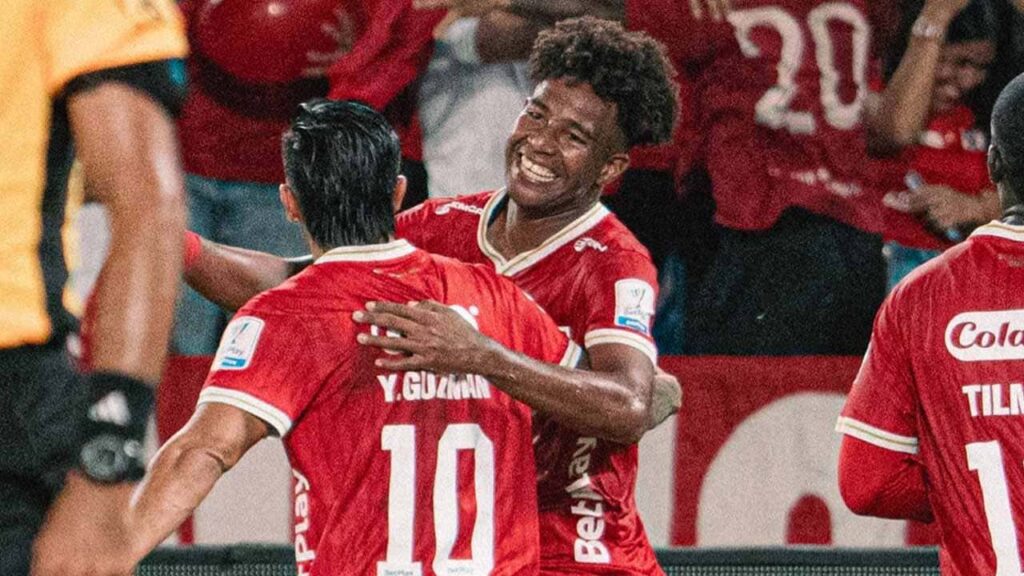 america de cali daniel valencia debut gol santa fe liga betplay