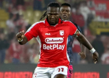 hugo rodallega festejo gol santa fe america de cali