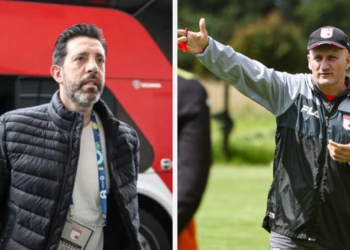 independiente santafe pablo repetto director tecnico dt entrenador echado renuncia despedido presidente eduardo mendez directicos dirigentes dirigencia maximo accionista regreso jorge bava campeon uruguayo cerro porteno paraguay futbol profesional colombiano fpc liga betplay dimayor colombia