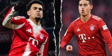 luis diaz james rodriguez tripletas bayern bundesliga