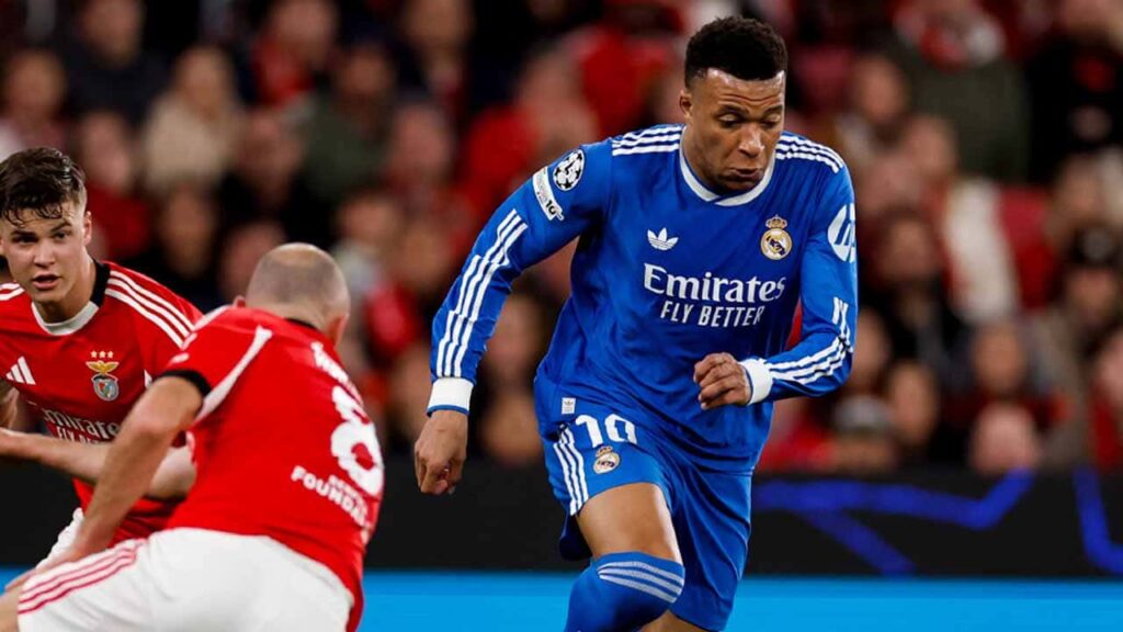 real madrid mbappe champions league benfica alarma