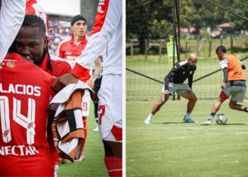 independiente santafe regresos lesionados jugadores futbolista plantilla entrenamientos liga betplay dimayor futbol profesional colombiano eliminados pablo repetto hugo rodallega conmebol libertadores campin lovera nahuel bustos jader obrian