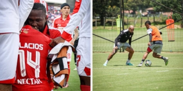 independiente santafe regresos lesionados jugadores futbolista plantilla entrenamientos liga betplay dimayor futbol profesional colombiano eliminados pablo repetto hugo rodallega conmebol libertadores campin lovera nahuel bustos jader obrian