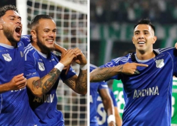 millonarios fc delanteros atacantes radamel falcao garcia leonardo leo castro rodrigo contreras cabezas hurtado santiago giordana director tecnico dt entrenador fabian bustos dirigencia dirigentes maximo accionista gustavo serpa enrique camacho ariel michaloutsos copa sudamericana atanasio girardot medellin nacional futbol profesional colombiano fpc dimayor liga betplay colombia