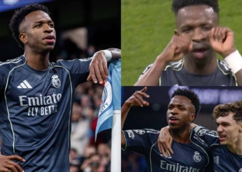 real madrid vinicius festejo para hinchas manchester city champions