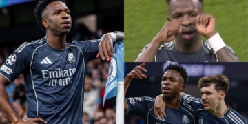 real madrid vinicius festejo para hinchas manchester city champions