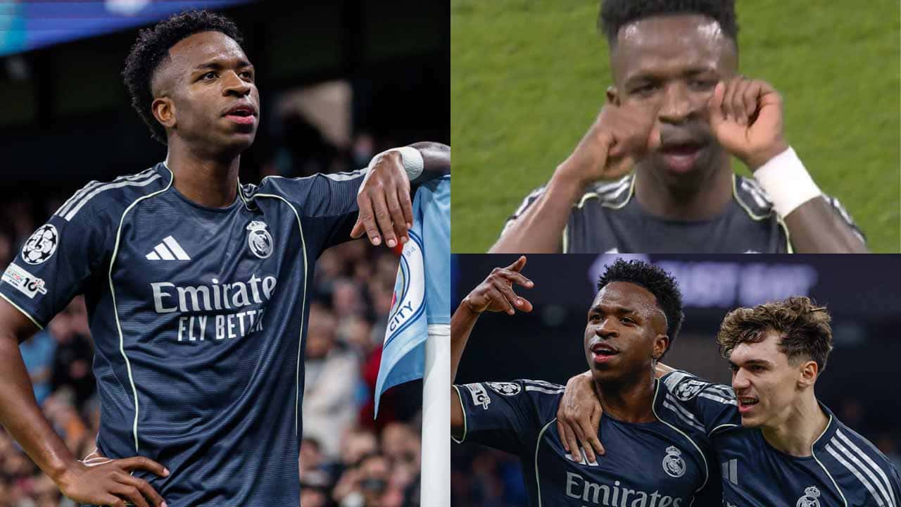 real madrid vinicius festejo para hinchas manchester city champions