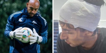 diego novoa arquero millonarios sancion suspendido fuera varias fechas jornadas agresion jacibo pimentel boyaca chico tunja pelea leo castro camerino zona mixta eduardo tecnico fabian bustos de amores copa sudamericana liga betplay dimayor futbol profesional colombiano fpc