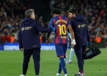 lamine yamal lesion grave barcelona partido celta vigo estudios examenes se pierde mundial estados unidos 2026 mexico canada futbol club hansi flick preocupacipn drama hinchas hinchada seguidores cule catalan catalunya seleccion espanola espana espanol europa titulo liga gol penal penalti